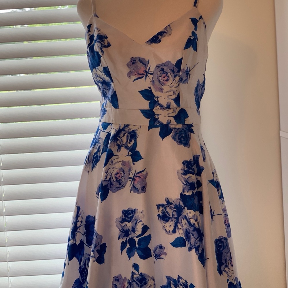 City Studio Blue Fit and Flare Midi Dress